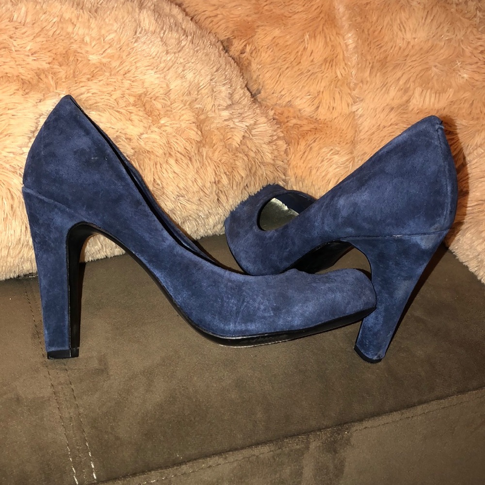 Suede heels.